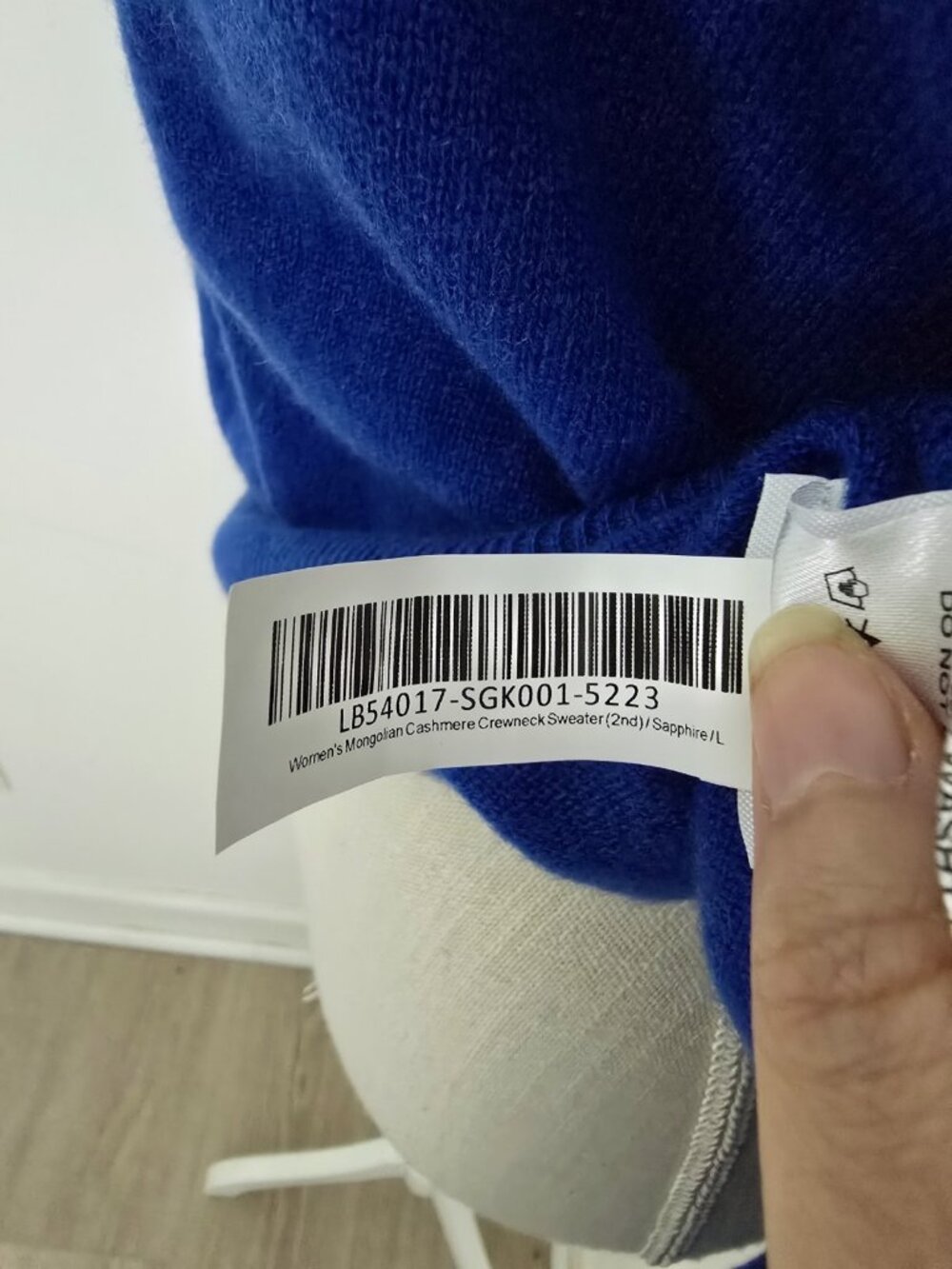 Quince Mongolian Cashmere Crewneck Sweater L Large Sapphire Cobalt Blue Pullover - Picture 7 of 11